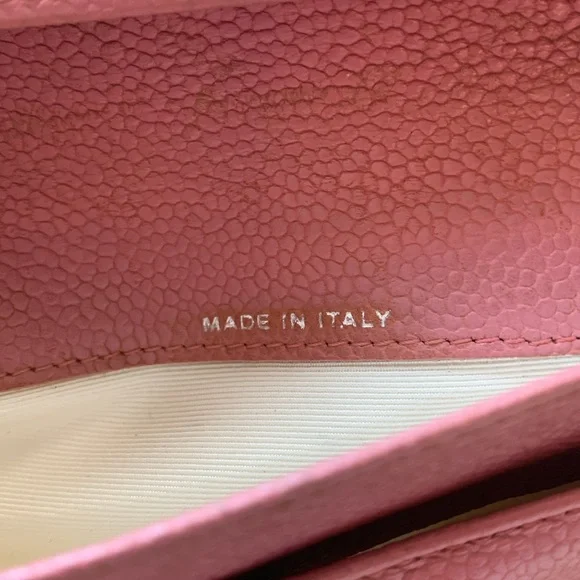 Authentic Chanel pink leather long wallet